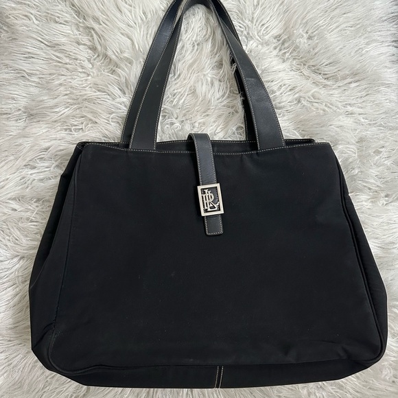 Ralph Lauren Chic Black Tote Bag nylon vintage ralph lauren bag - Picture 1 of 7
